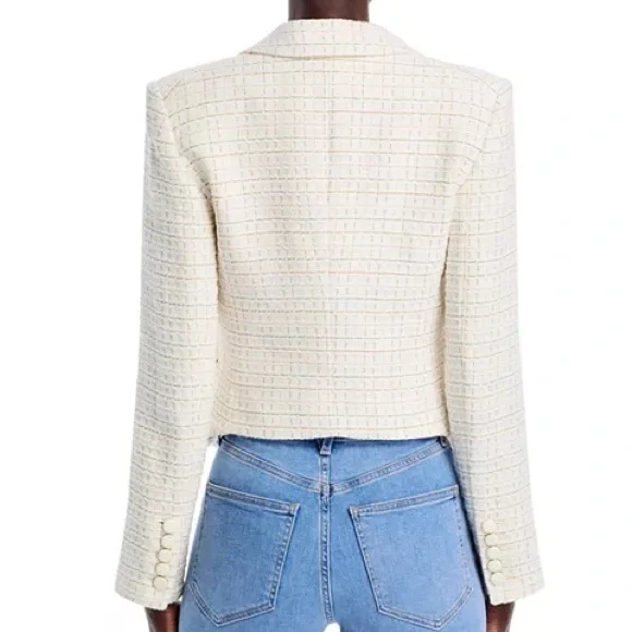 Veronica Beard White Plaid Blazer in Size 0 - Picture 9 of 11